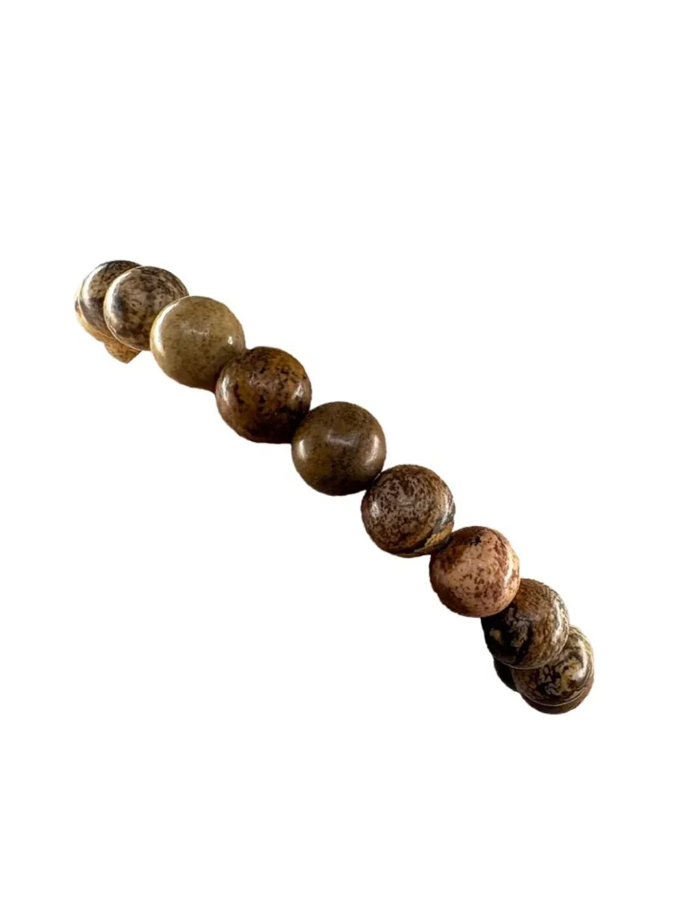 8mm Natural Yellow Picture Jasper Bead Bracelet Genuine Gemstone Custom Size